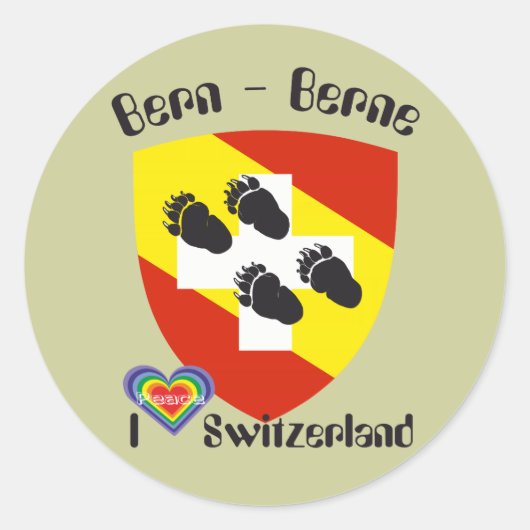 Bern Berne Berna Bärn Schweiz Suisse Aufkleber ラウンドシール (正面)