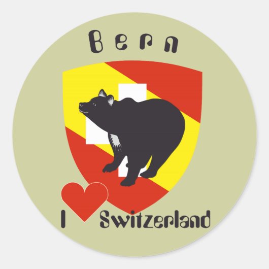 Bern Berne Berna Bärn Schweiz Suisse Aufkleber ラウンドシール (正面)