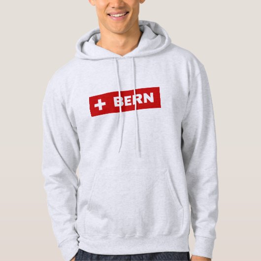 Bern in Swiss Flag Colors Hoodie パーカ (正面)