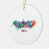 Bern skyline in watercolor セラミックオーナメント (左)