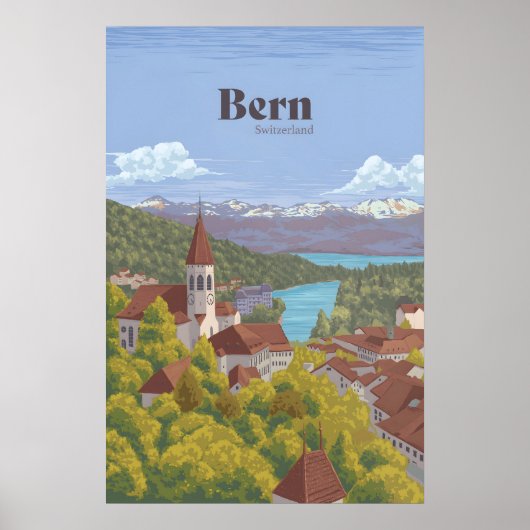 Bern Switzerland Travel Poster ポスター (正面)