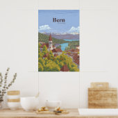 Bern Switzerland Travel Poster ポスター (キッチン)