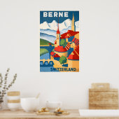 Bern Switzerland Vintage Travel Poster ポスター (キッチン)