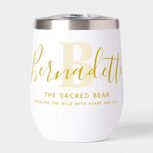 Bernadette name meaning monogram gold yellow (正面)