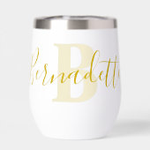 Bernadette name meaning monogram gold yellow (背面)