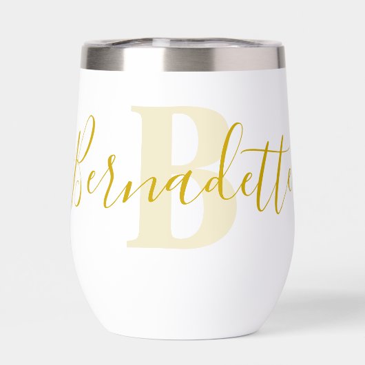 Bernadette name meaning monogram gold yellow (背面)