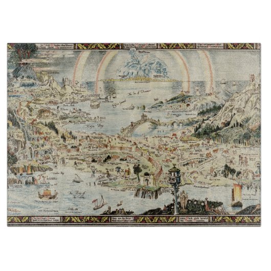 BernardのそりによるFairylandの古代地図 カッティングボード (正面)