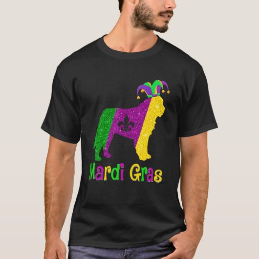 Bernard Dog Lover Mardi Gras Carnival Jester Tシャツ (正面)