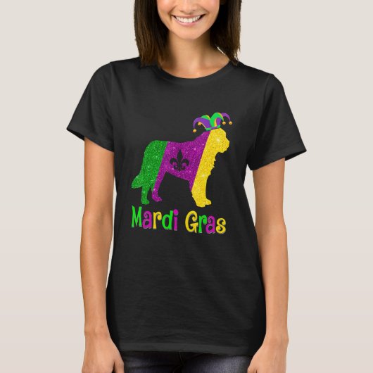 Bernard Dog Lover Mardi Gras Carnival Jester Tシャツ (正面)