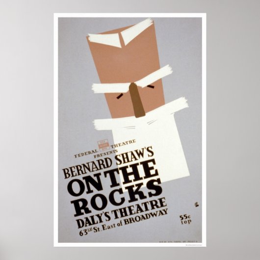 Bernard Shaw On The Rocks 1938 WPA ポスター (正面)