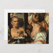 Bernardo Strozziによる古いコケット、バニタス ポストカード (正面/裏面)