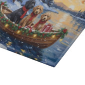 Bernedoodle Christmas Boat Holiday カッティングボード (角)