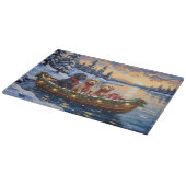 Bernedoodle Christmas Boat Holiday カッティングボード (角)