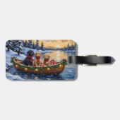 Bernedoodle Christmas Boat Holiday ラゲッジタグ (裏面横)