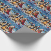 Bernedoodle Christmas Bonfire Beach Holiday ラッピングペーパー (角)