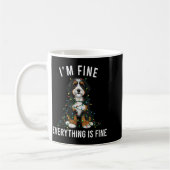 Bernedoodle Christmas I'm Fine Everything Is Fine  コーヒーマグカップ (左)