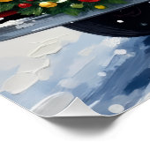 Bernedoodle Christmas Red Truck Holiday ポスター (コーナー)