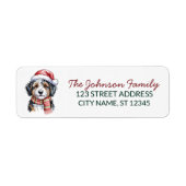 Bernedoodle Dog Christmas Return Address           ラベル (正面)