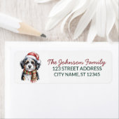 Bernedoodle Dog Christmas Return Address           ラベル (インサイチュ)