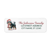 Bernedoodle Dog Christmas Return Address           ラベル (正面)