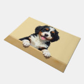 Bernedoodle Dog Doormat Art ドアマット (アングル)
