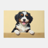 Bernedoodle Dog Doormat Art ドアマット (正面)