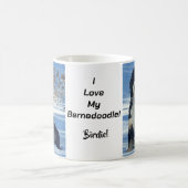 Bernedoodle dog snow mtn blue sky photo name Mug コーヒーマグカップ (中央)