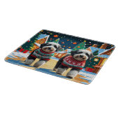 Bernedoodle Dogs Christmas Snow Holiday カッティングボード (角)