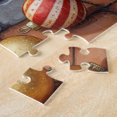 Bernedoodle Fireplace with Christmas Lights ジグソーパズル (側面)