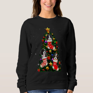 Bernedoodle In Sock Christmas Tree Xmas Lights Xma スウェットシャツ