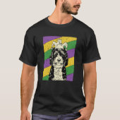 Bernedoodle Jester Mardi Gras Doodle Dog Mom or Da Tシャツ (正面)
