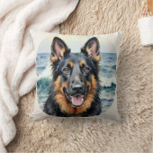 Bernedoodle Watercolor Confetti Pattern Art クッション (ブランケット)