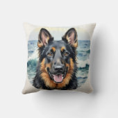 Bernedoodle Watercolor Confetti Pattern Art クッション (裏面)