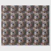 bernedoodle With Christmas Lights Holiday ラッピングペーパー (フラット)