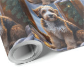 bernedoodle With Christmas Lights Holiday ラッピングペーパー (ロールコーナー)