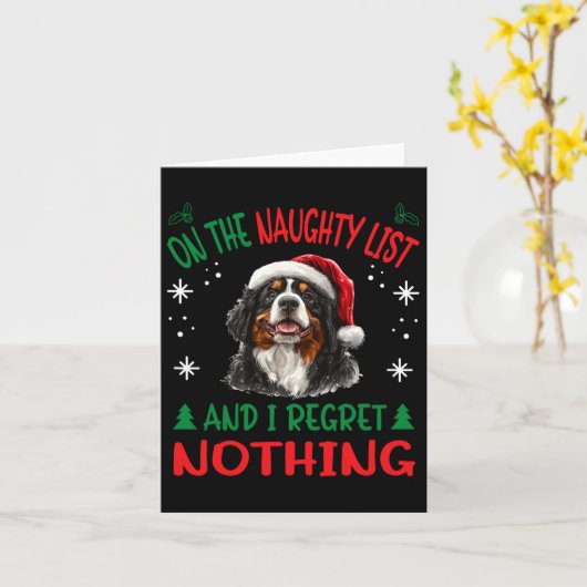 Bernese Mountain Christmas Dog Breed Designs Uni-a カード (黄色い花)