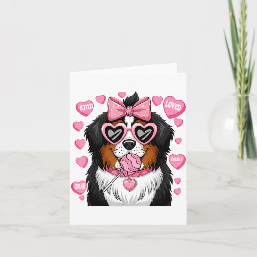Bernese Mountain Coquette Dog Pet Lover Owner  カード (正面)