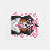 Bernese Mountain Coquette Dog Pet Lover Owner  フリースブランケット (正面(横))