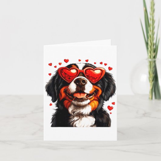Bernese Mountain Cute Berner Dog Lover Valentines  カード (正面)