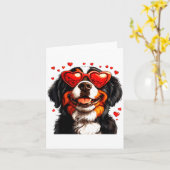 Bernese Mountain Cute Berner Dog Lover Valentines  カード (黄色い花)