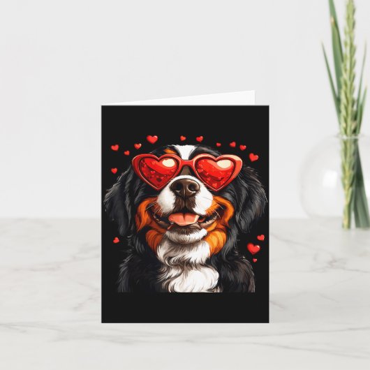 Bernese Mountain Cute Berner Dog Lover Valentines  カード (正面)