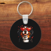 Bernese Mountain Cute Berner Dog Lover Valentines  キーホルダー (正面)