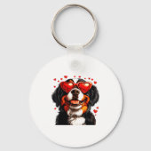 Bernese Mountain Cute Berner Dog Lover Valentines  キーホルダー (正面)