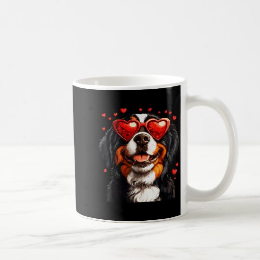 Bernese Mountain Cute Berner Dog Lover Valentines  コーヒーマグカップ (右)