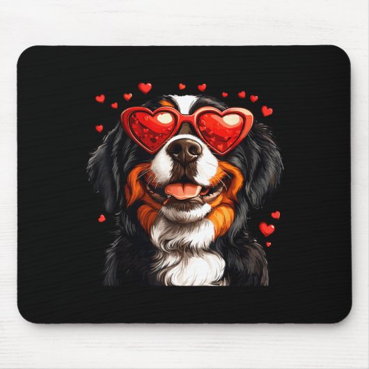 Bernese Mountain Cute Berner Dog Lover Valentines  マウスパッド (正面)