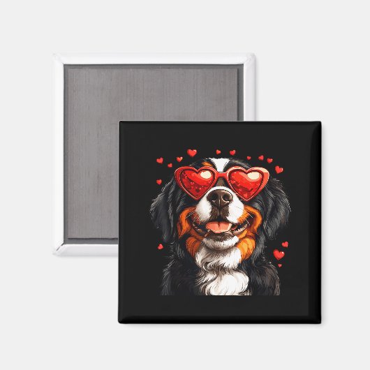 Bernese Mountain Cute Berner Dog Lover Valentines マグネット (正面/裏面)