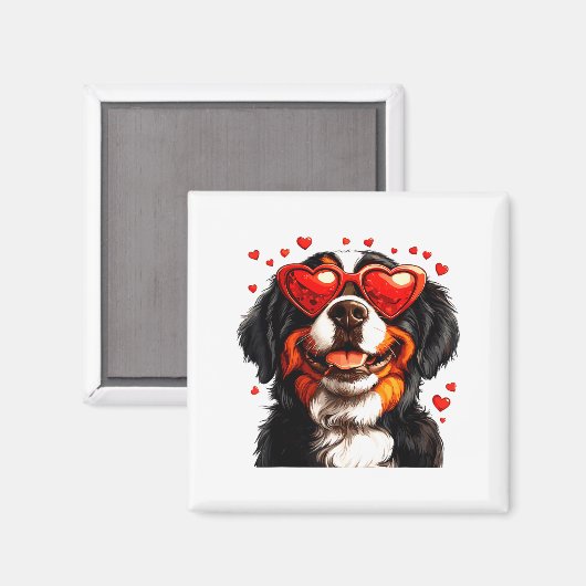 Bernese Mountain Cute Berner Dog Lover Valentines  マグネット (正面/裏面)
