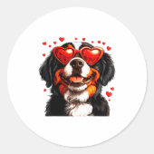 Bernese Mountain Cute Berner Dog Lover Valentines  ラウンドシール (正面)