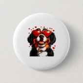Bernese Mountain Cute Berner Dog Lover Valentines  缶バッジ (正面)