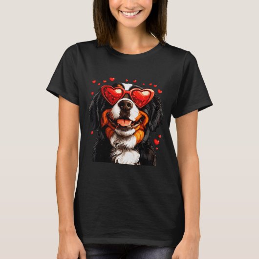 Bernese Mountain Cute Berner Dog Lover Valentines  Tシャツ (正面)